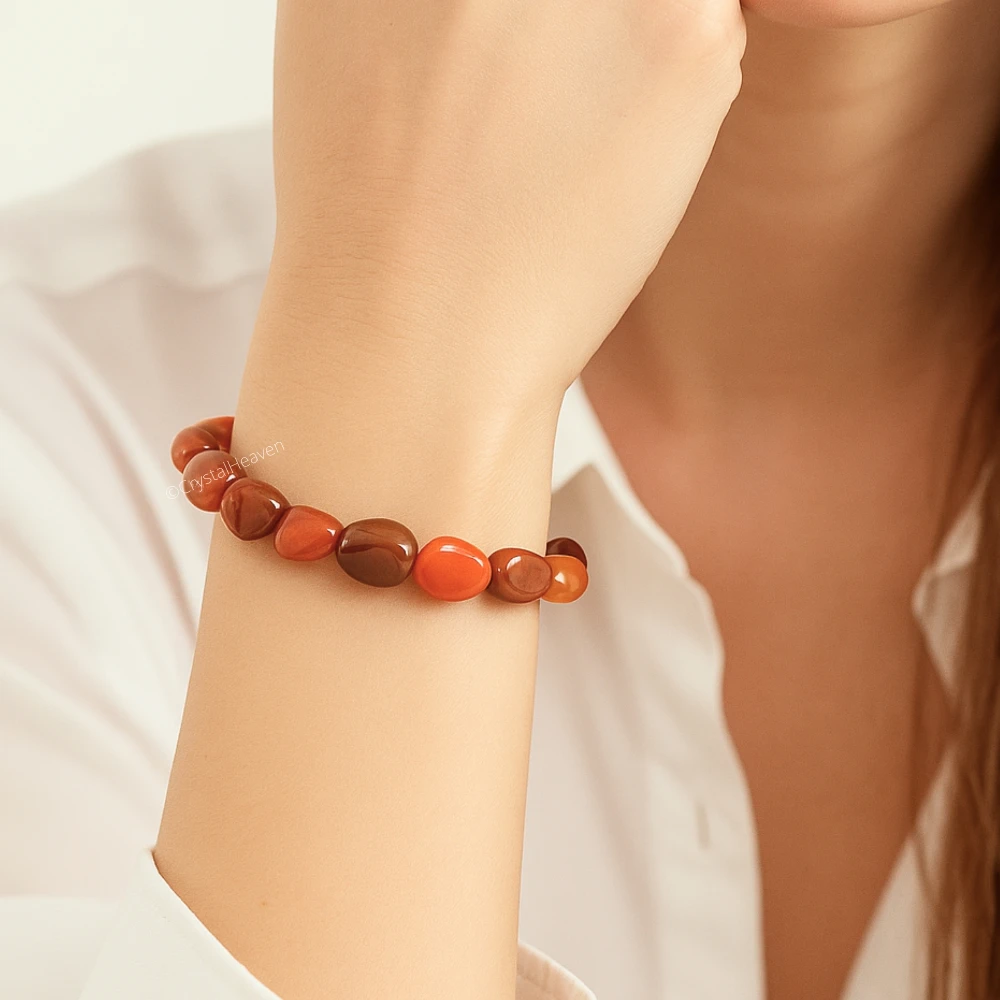 Red Jasper Tumbled Bracelet (Elastic)