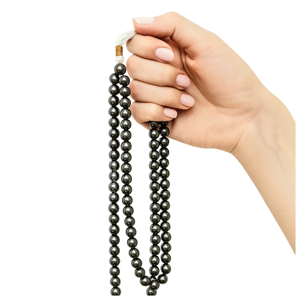 Silver Hematite Japa Mala (Without Knot)
