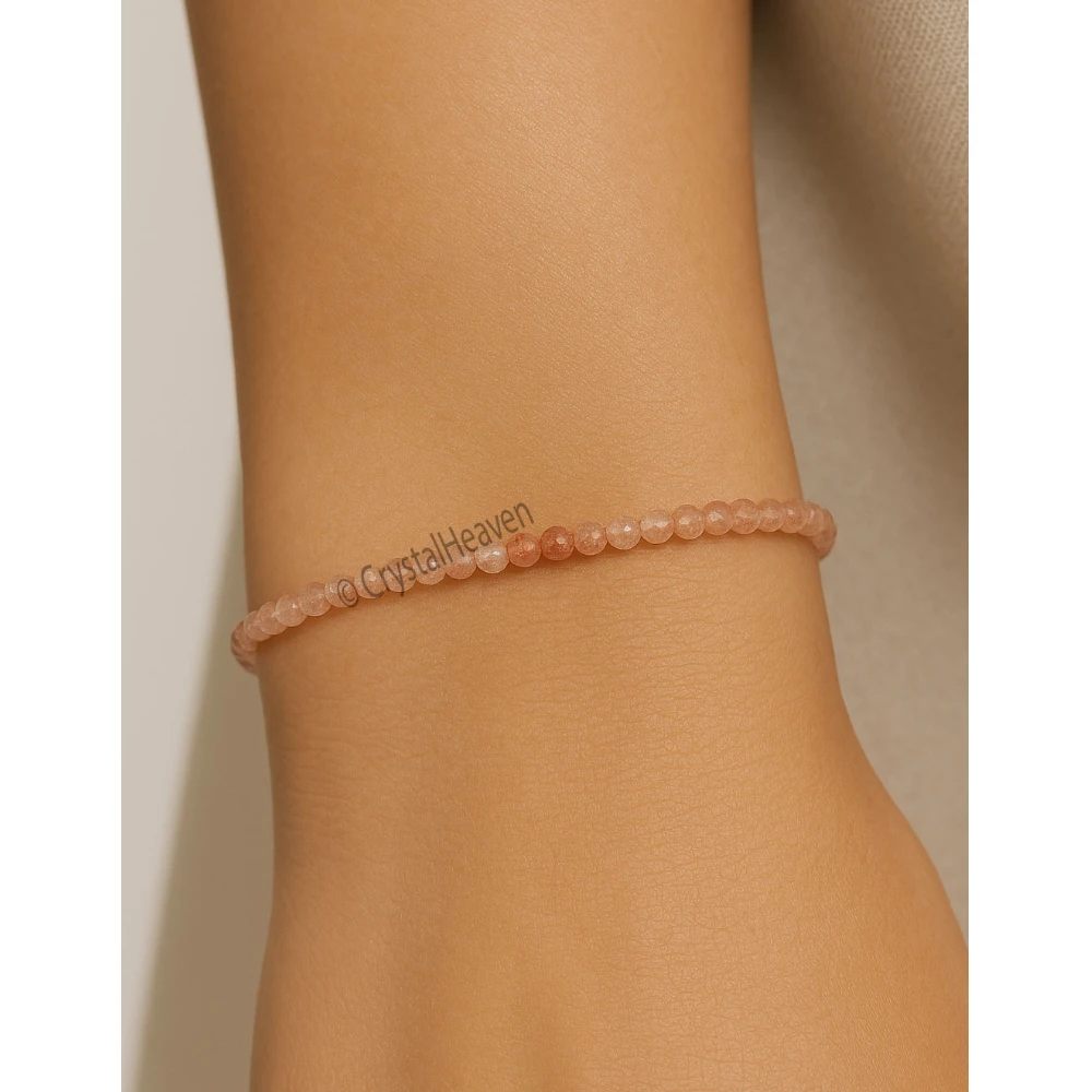 Rutilated Quartz Bracelets - 2mm Faceted Beads (Silver)