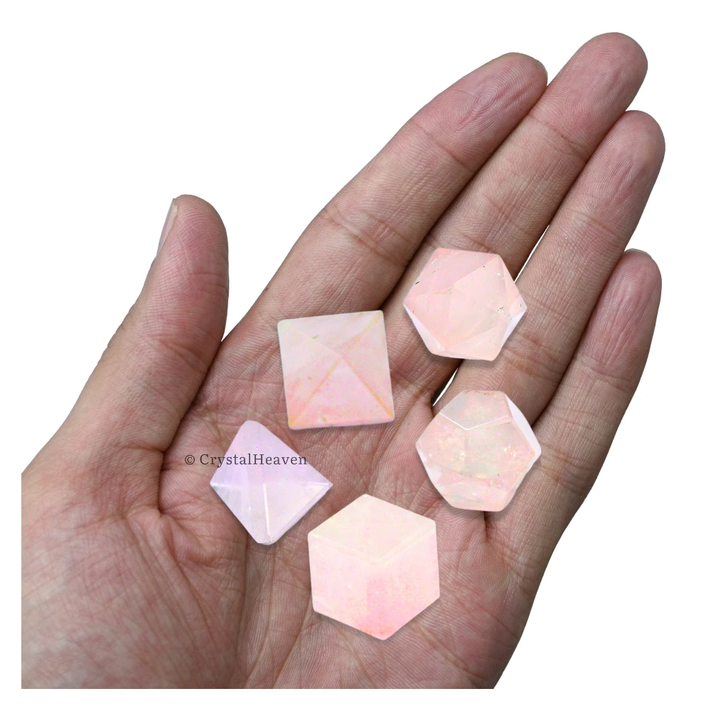 Rose Quartz Platonic Solid - 5 Pcs