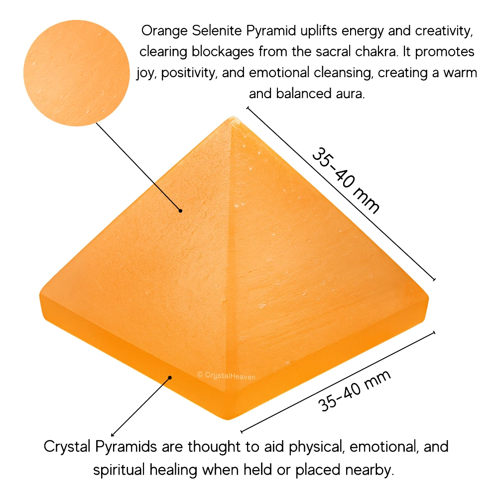Orange Selenite Pyramid (1.5 Inch)