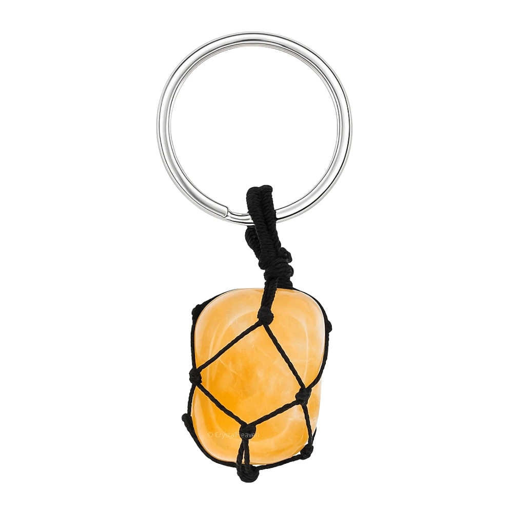 Citrine Crystal Keychain (Macrame Tumbled)