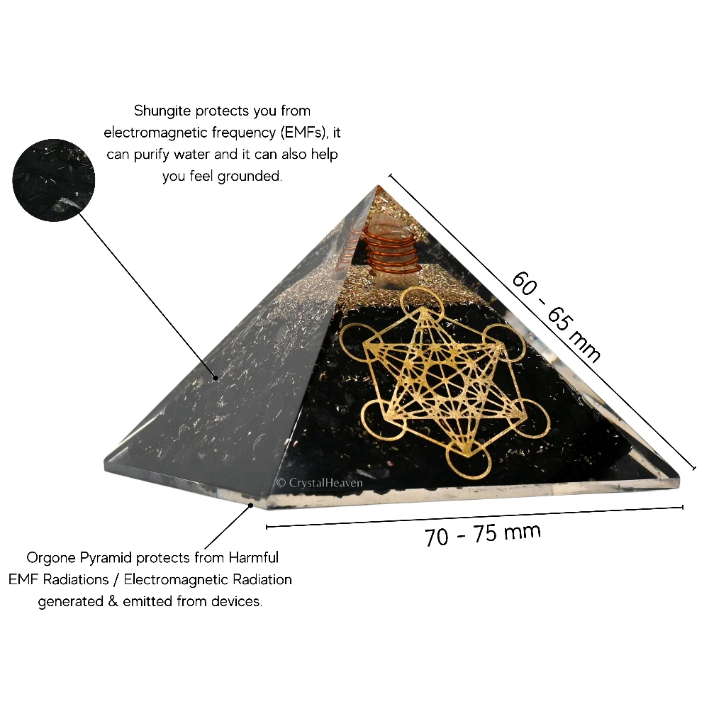 Shungite Orgone Pyramid (Metatron Cube)