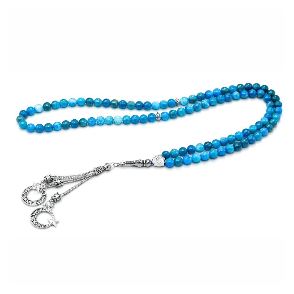 Apatite Crystal Tasbih (Silver)