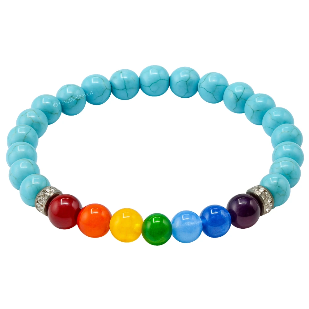 Man Made Turquoise Chakra Bracelet (Elastic)