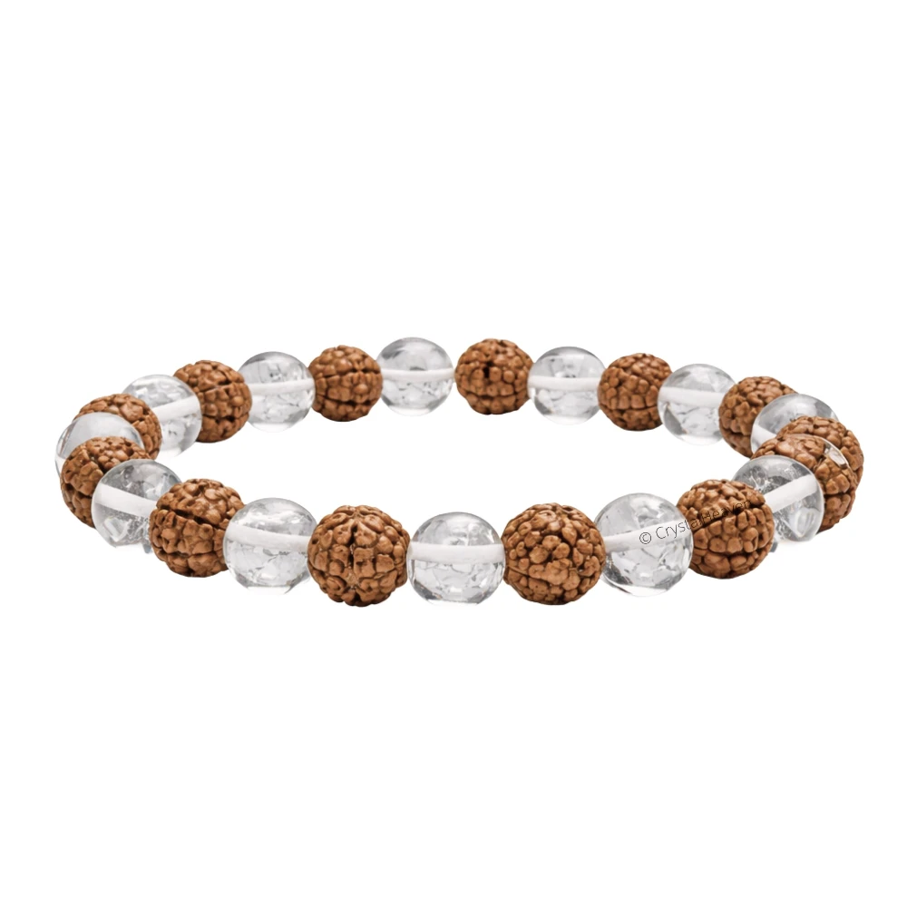 Rudraksha Sphatik Bracelet (Elastic)