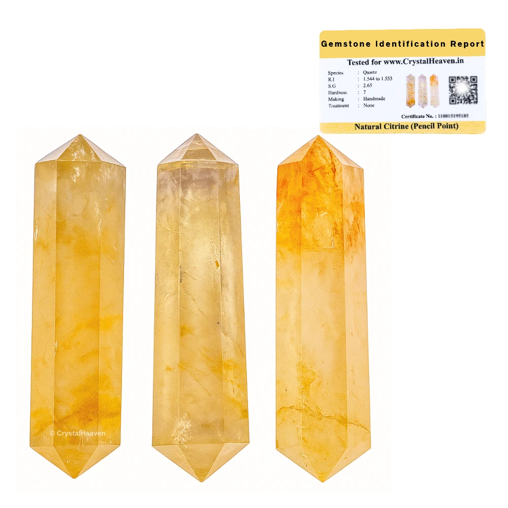 Citrine Pencil Points (Double Terminated) (Set of 3)