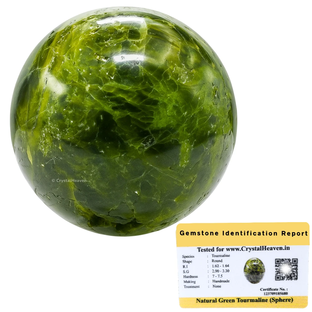 Green Tourmaline In Matrix Sphere (2 Inch)