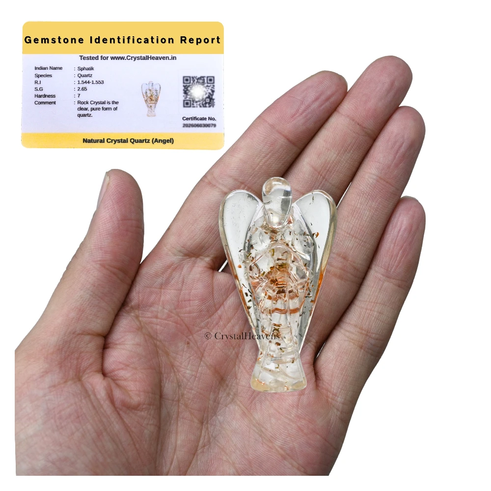 Clear Quartz Crystal Orgone Angel (2 Inch)