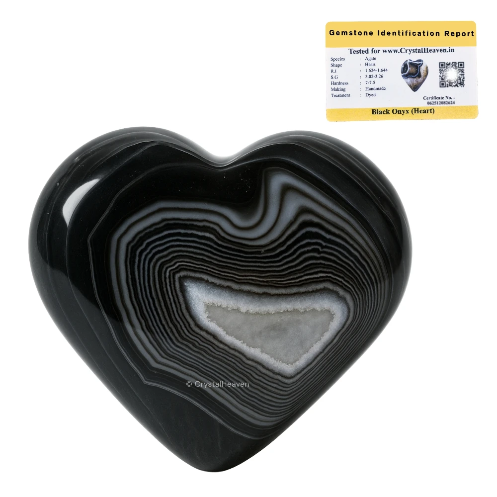 Black Onyx Agate Heart