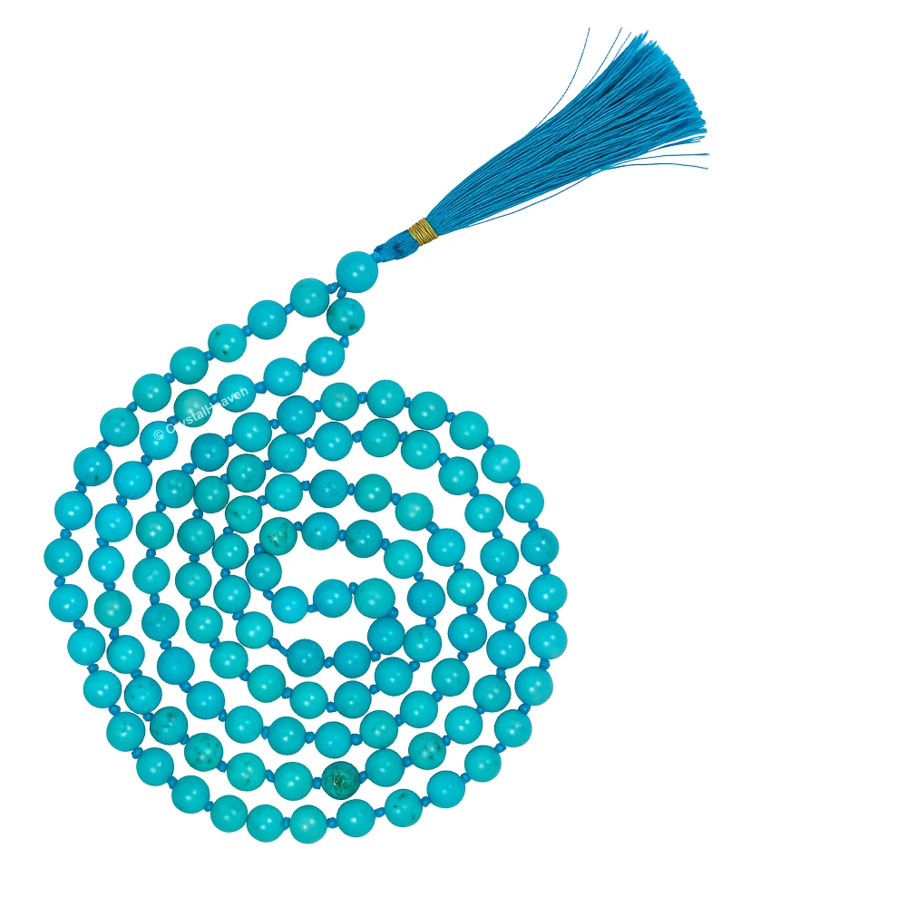 Magnesite Turquoise Japa Mala (Hand Knotted)