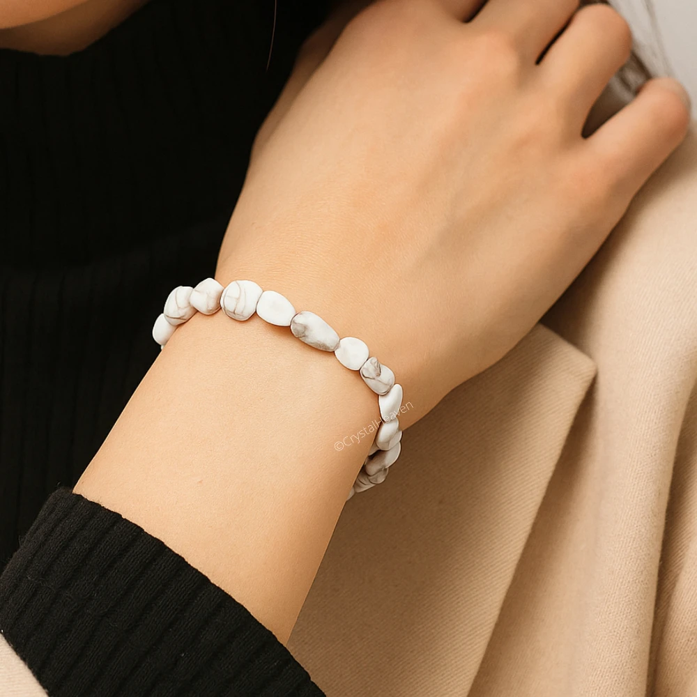 Howlite Tumbled Bracelet (Elastic)