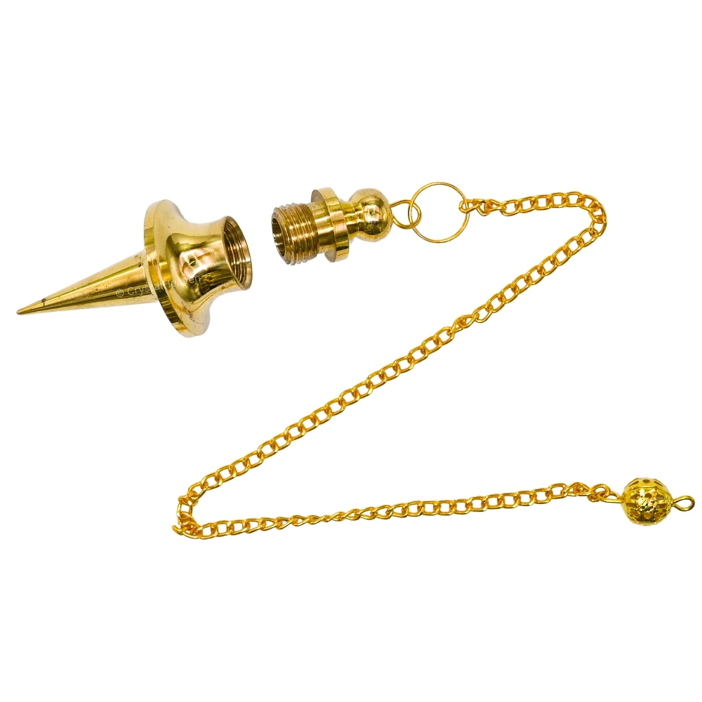 Metal Brass Pendulum - Gold Disc Cone Long (MP117)