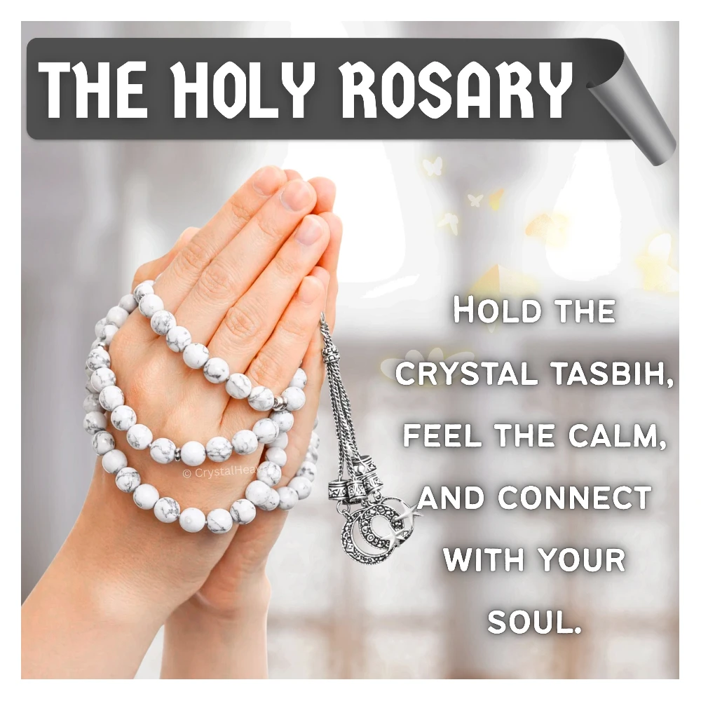 Howlite Crystal Tasbih (Silver)