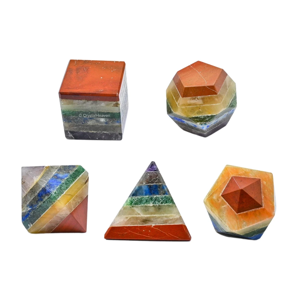 7 Chakra Platonic Solid - 5 Pcs