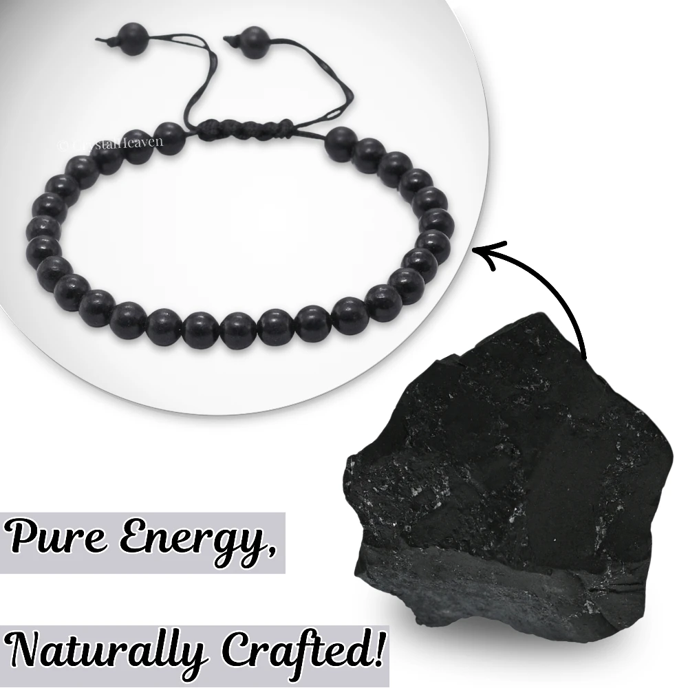 Shungite Healing Crystal Bracelets - 6mm Beads (Adjustable)