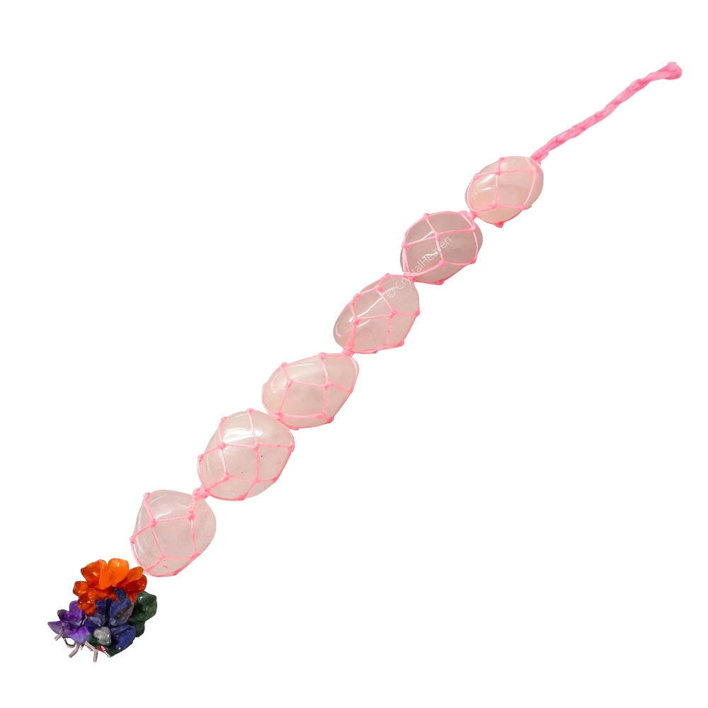 Rose Quartz Tumbled Car Hanging Ornaments