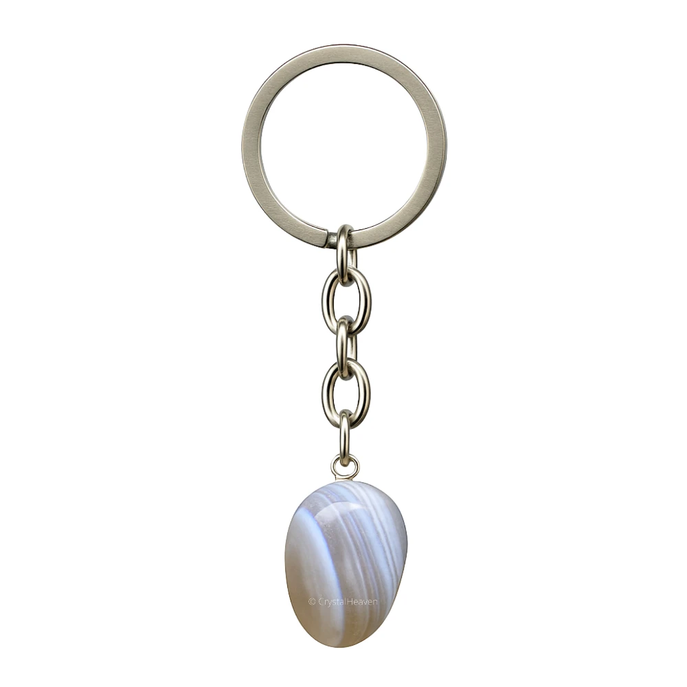 Lace Agate Crystal Keychain (Tumbled)