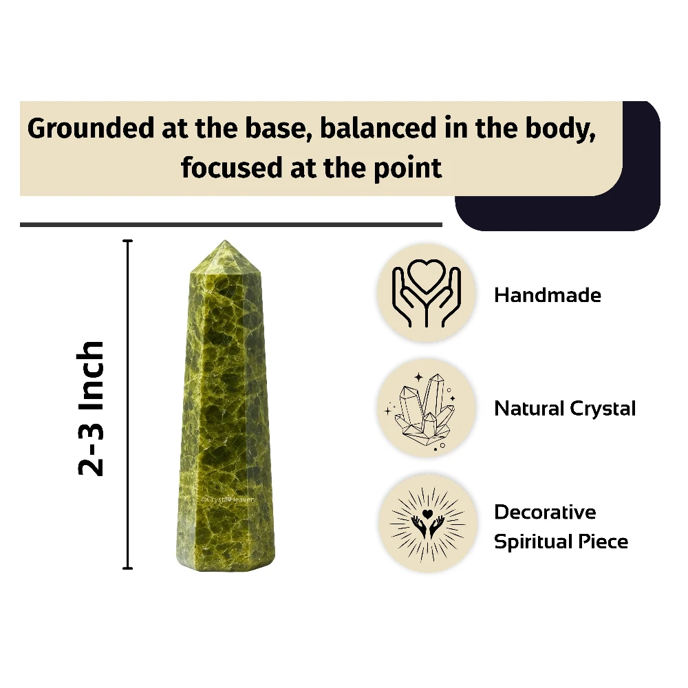 Green Tourmaline in Matrix Crystal Tower (2" to 3" inch)