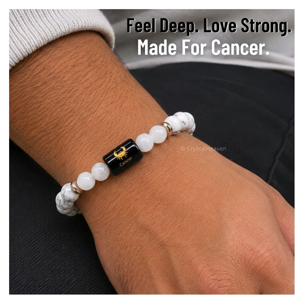 Cancer Bracelet (कर्क राशि) - Howlite & Milky Quartz (Only Bracelet)