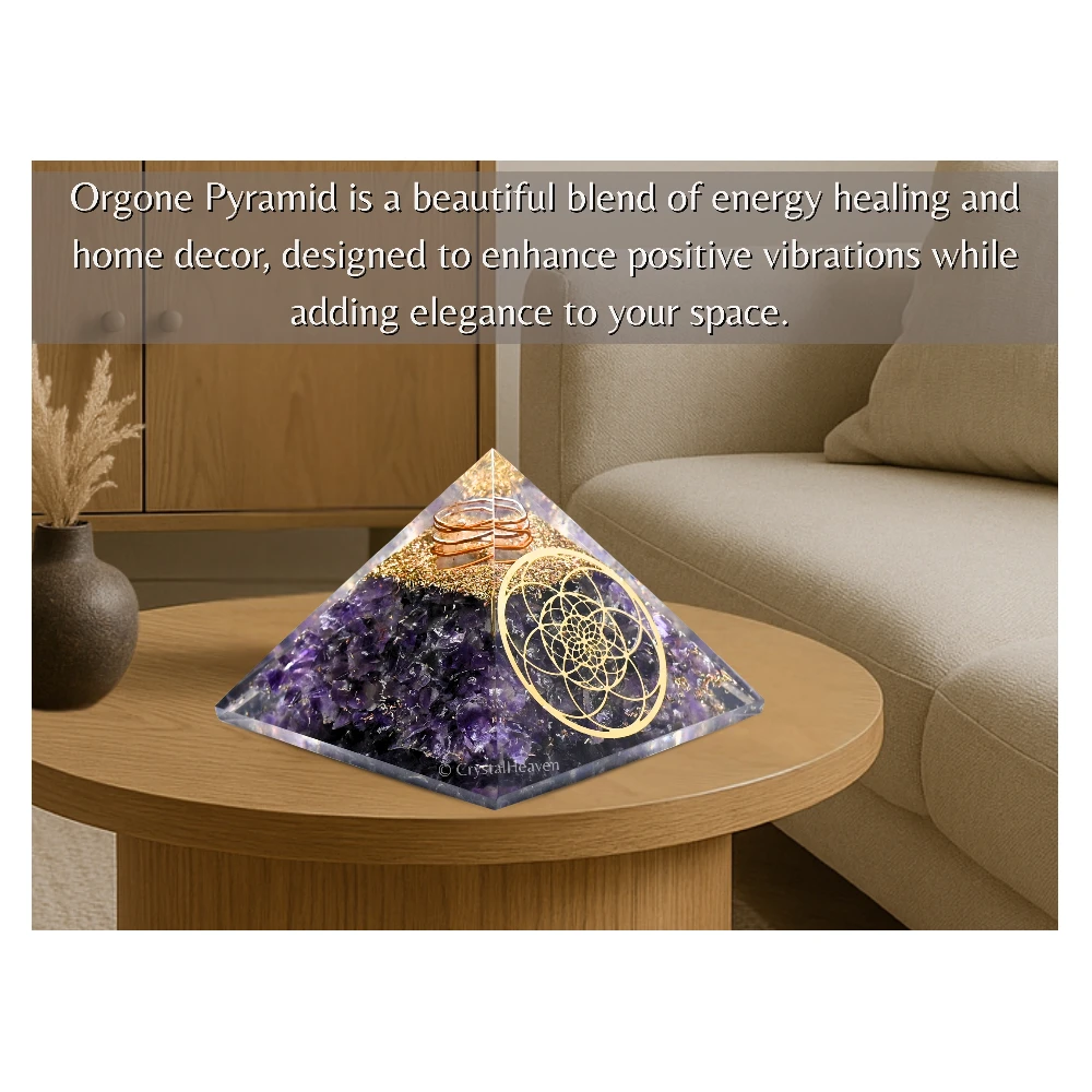 Amethyst Orgone Pyramid (Seed Of Life)