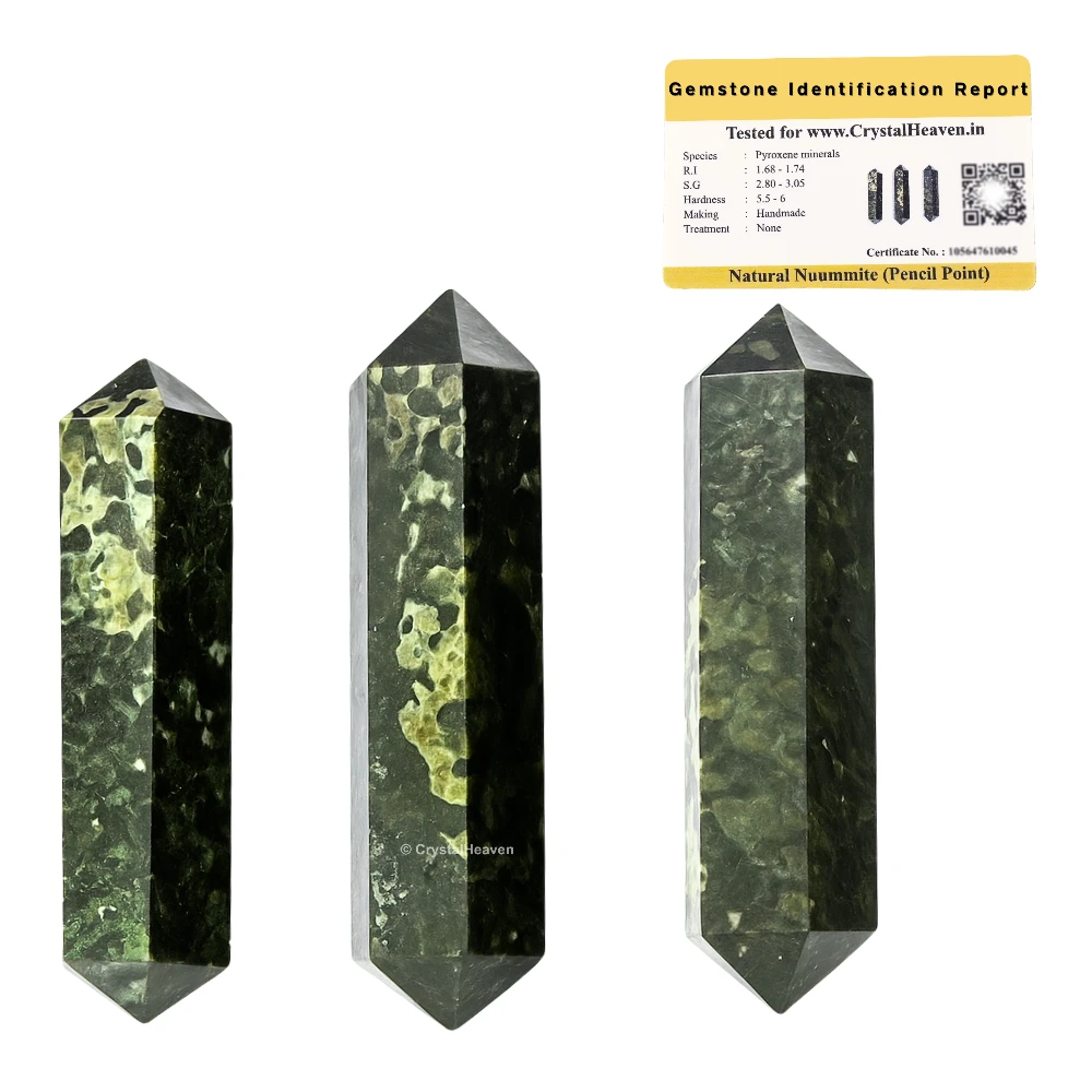 Nuummite Pencil Points (Double Terminated) (Set of 3)
