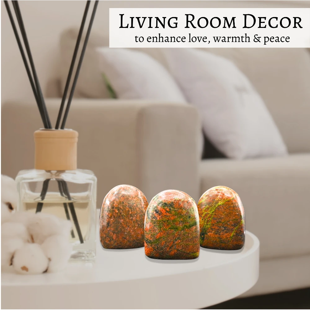 Unakite Standing Palm Stone (Large)