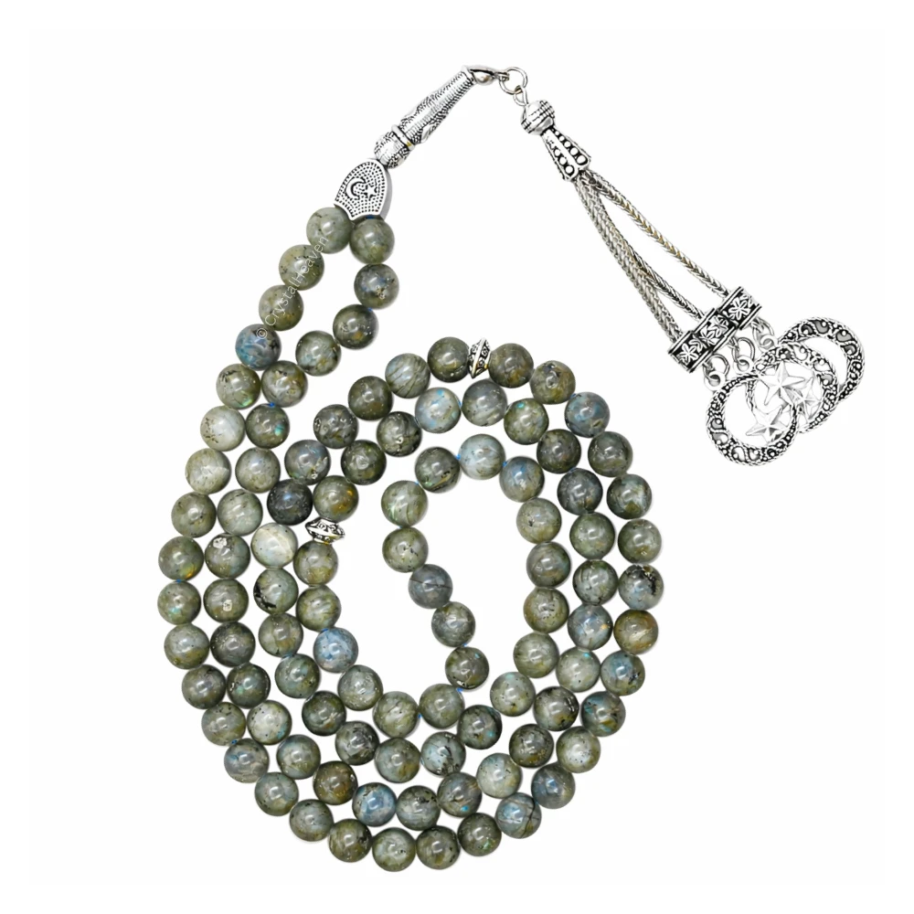 Labradorite Crystal Tasbih (Silver)