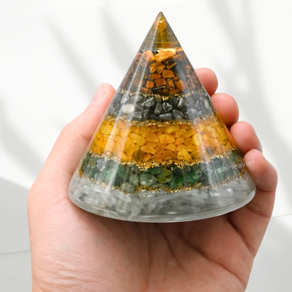 Conical Dhanyog Orgone Pyramid to Attract Wealth and Financial Prosperity