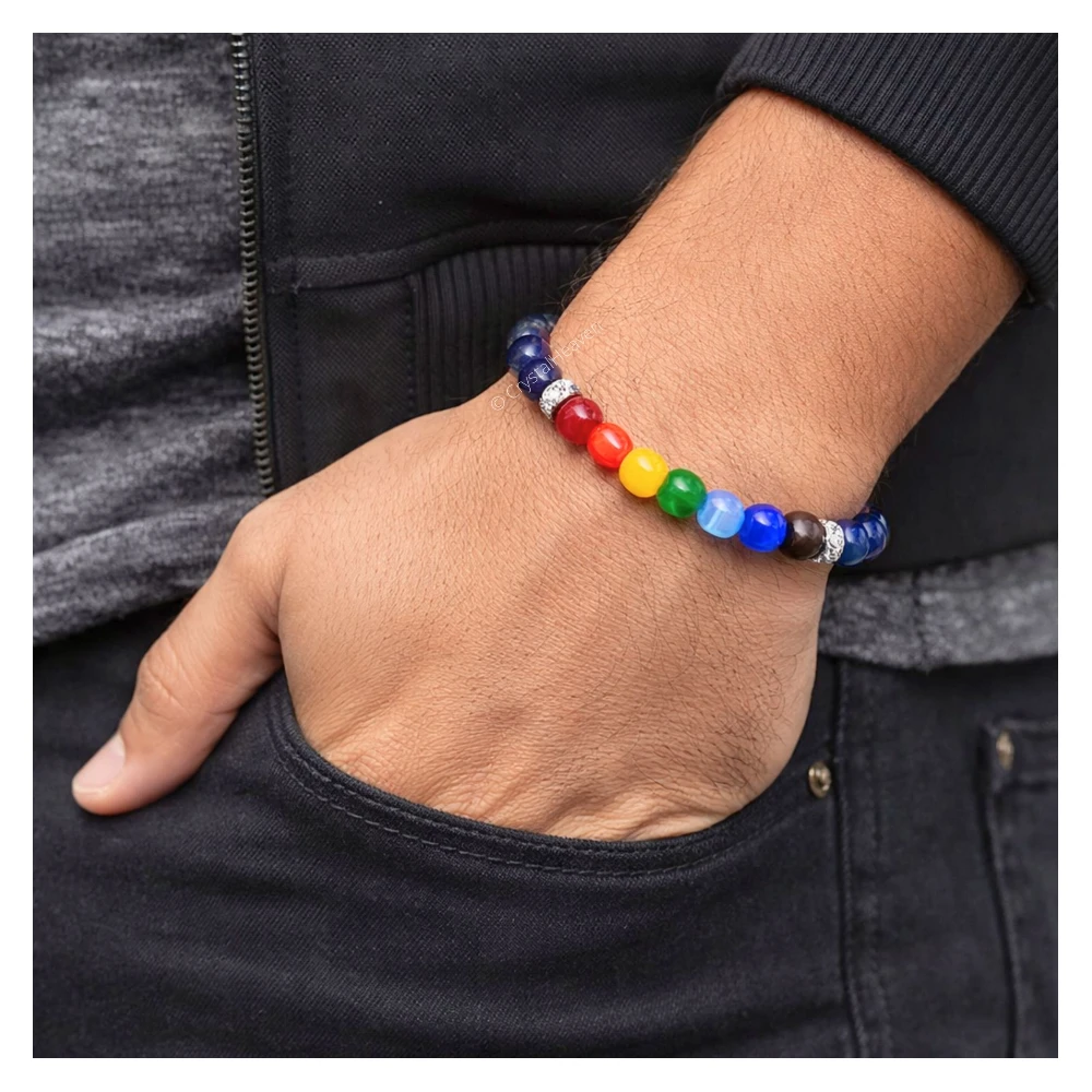 Lapis Lazuli(D) with Chakra Bracelet (Elastic)