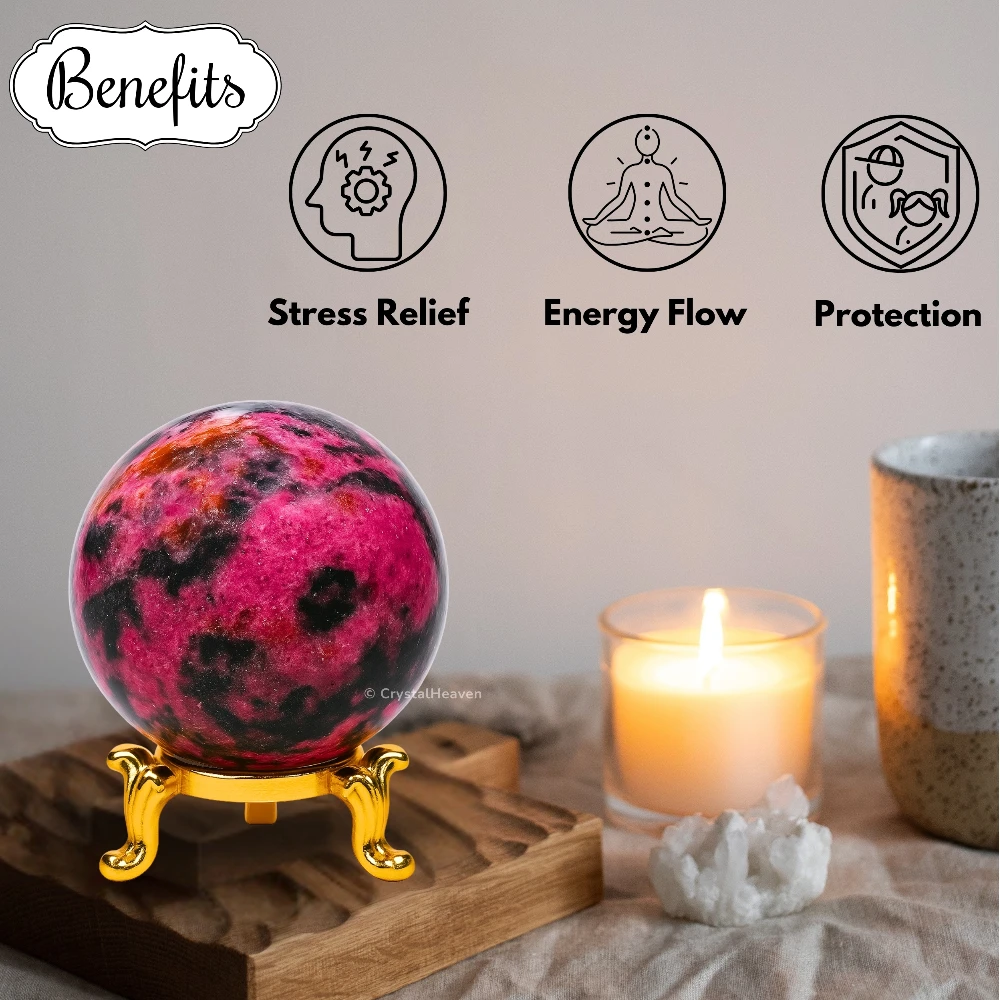 Rhodonite Sphere (1.5 Inch)