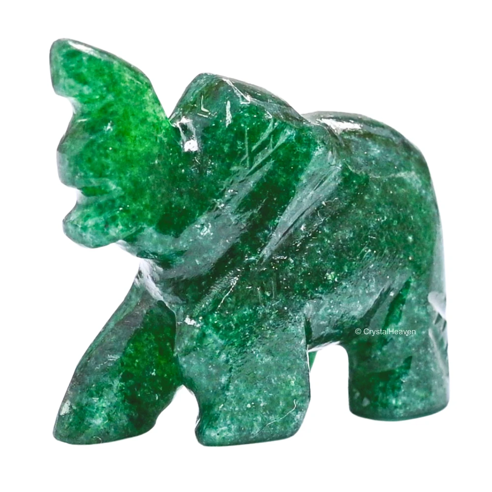Dark Green Aventurine Crystal Elephant