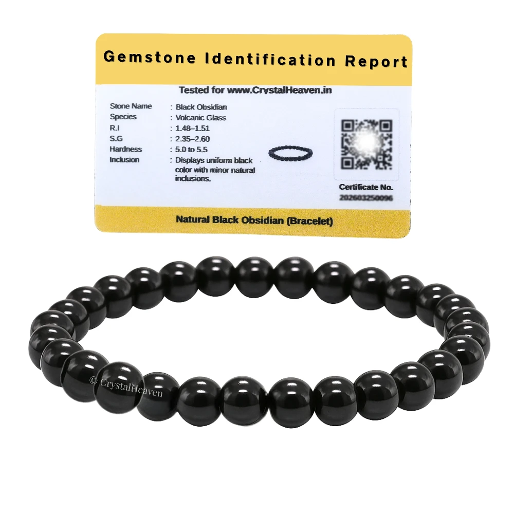 Black Obsidian Healing Crystal Bracelets - 6mm Beads