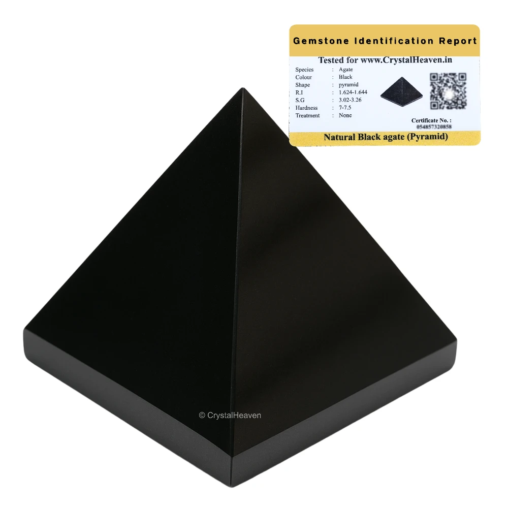 Black Agate Pyramid (2 Inch)