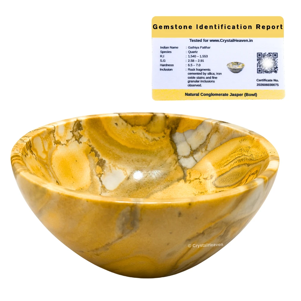 Conglomerate Jasper Crystal Bowl - 2 Inch
