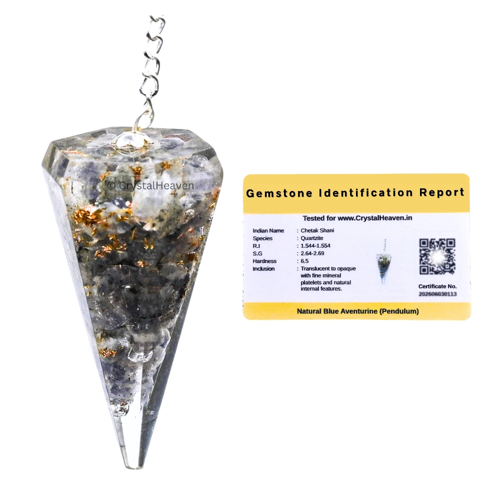 Blue Aventurine Crystal Orgone Pendulum