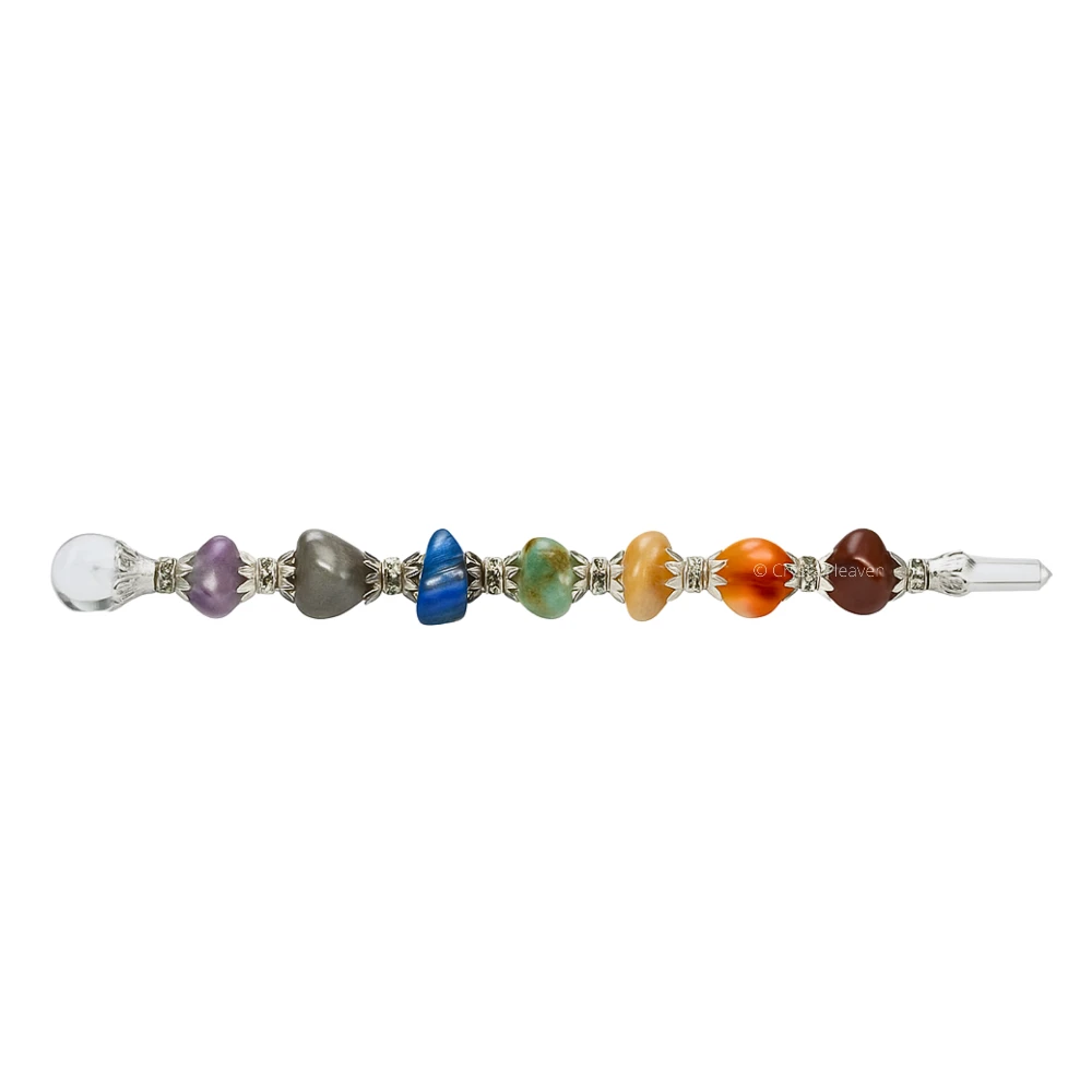 7 Chakra Crystal Tumbled Healing Stick