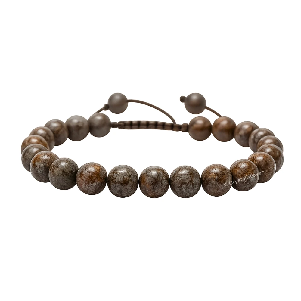 Brown Snowflake Obsidian Bracelet (Adjustable)