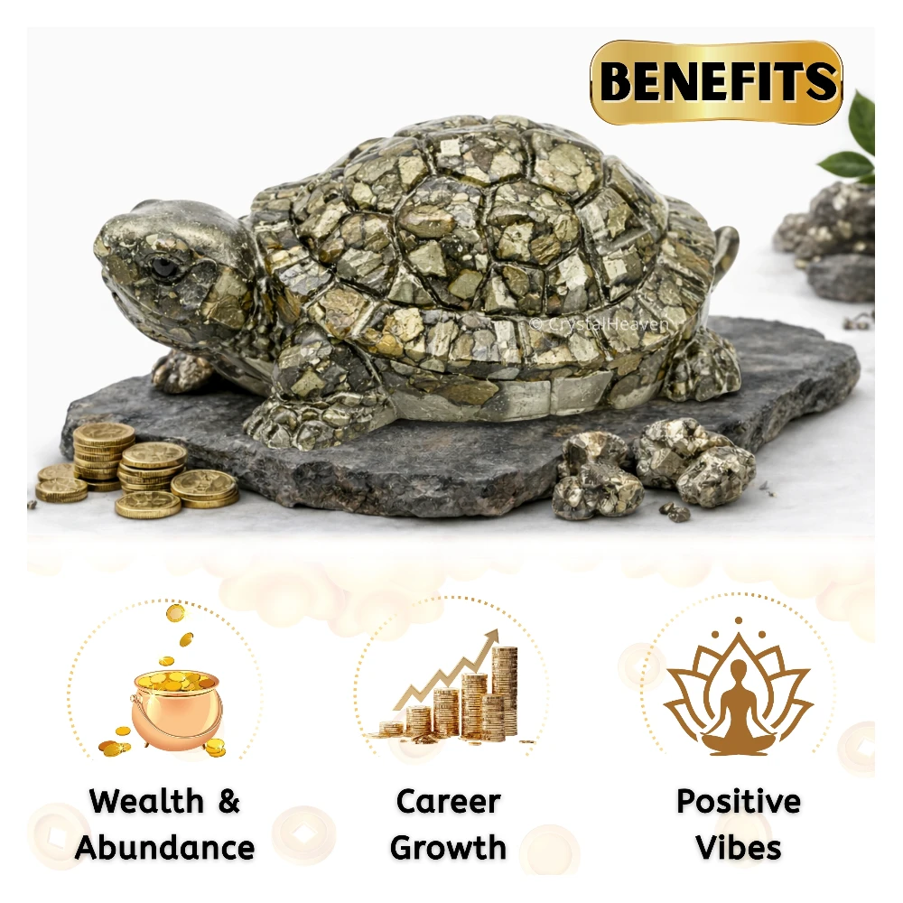 Natural Pyrite Tortoise Kachhua (2.7 Inch)