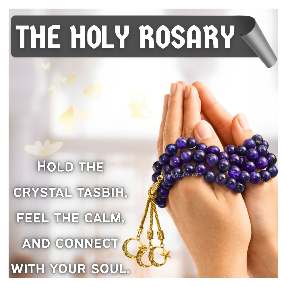 Purple Tiger Eye Crystal Tasbih (Gold)