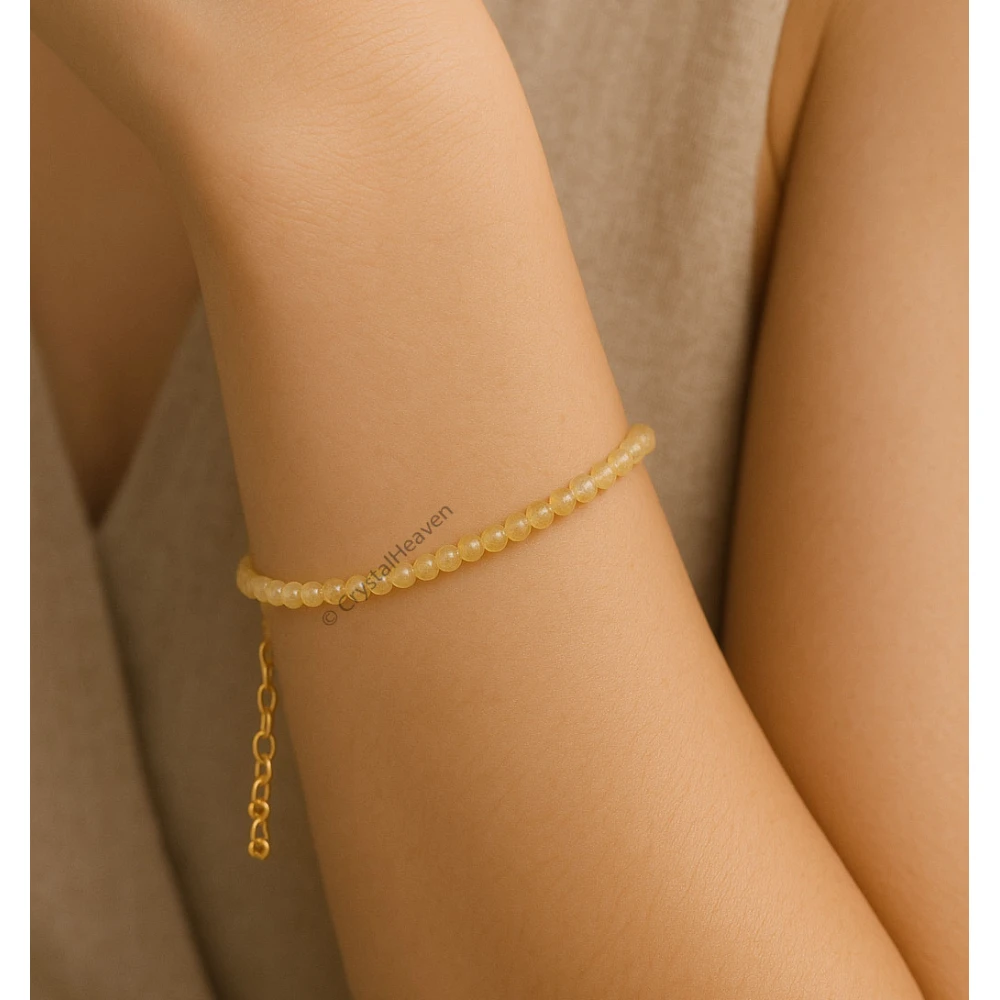 Golden Rutilated Quartz Bracelets - 2mm Faceted Beads (Gold)