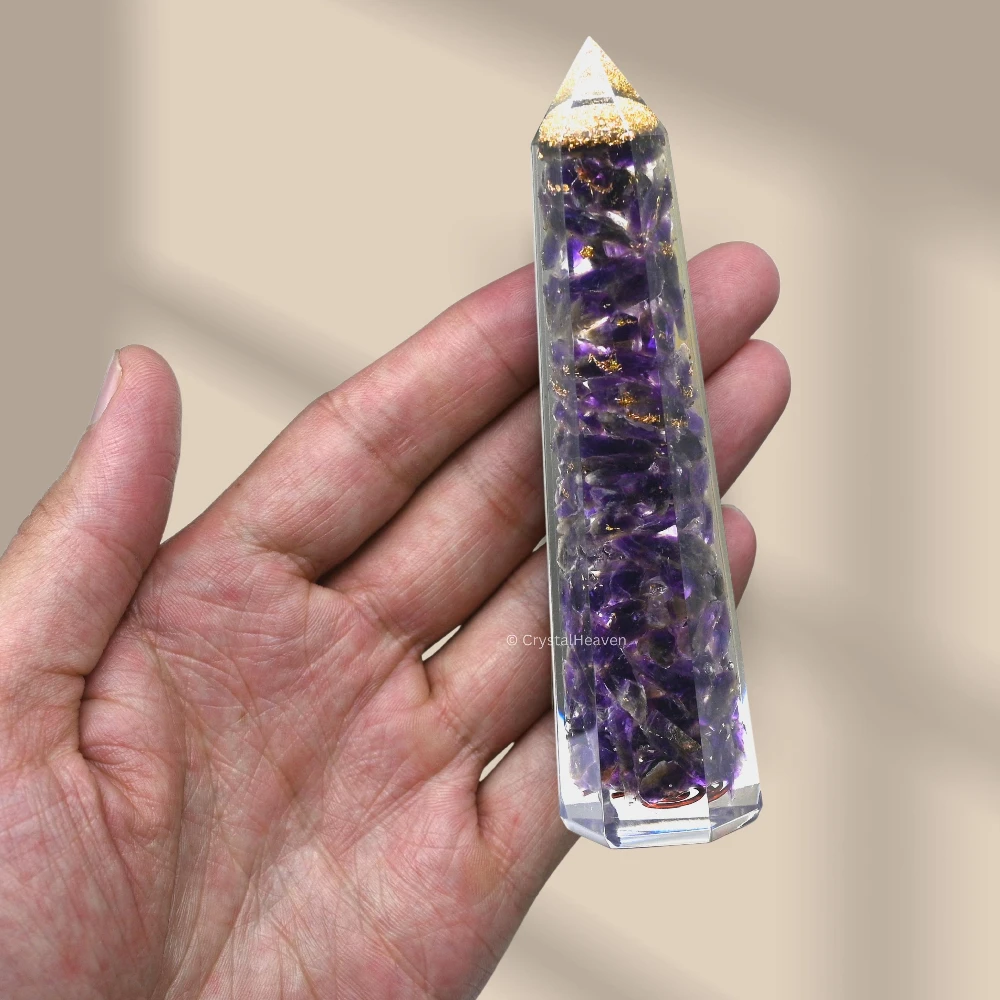Amethyst Crystal Orgone Tower (4.5 Inch)