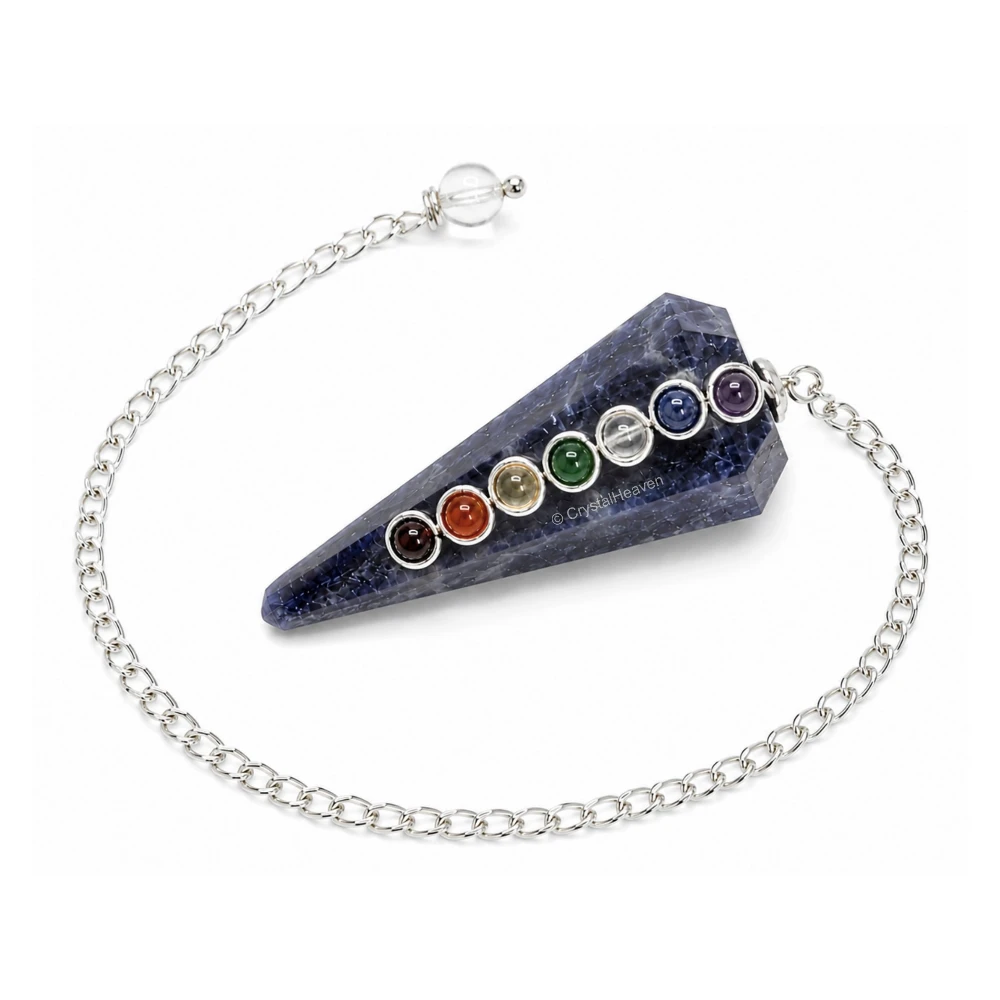 Iolite Pendulum with Chakra Beads