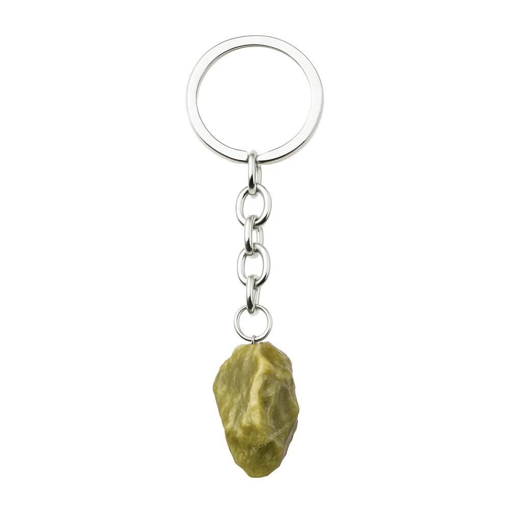 Serpentine Crystal Keychain (Raw)