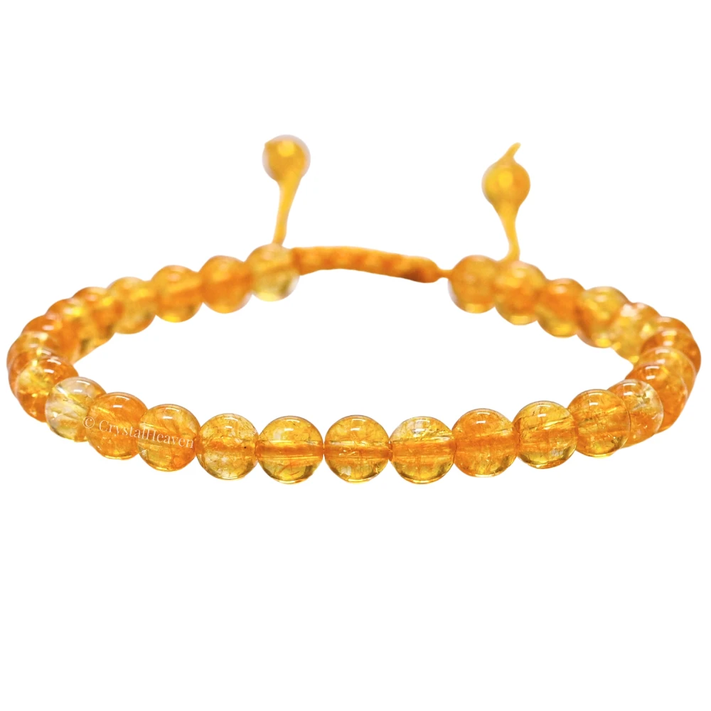 Citrine Onyx Healing Crystal Bracelets - 6mm Beads (Adjustable)