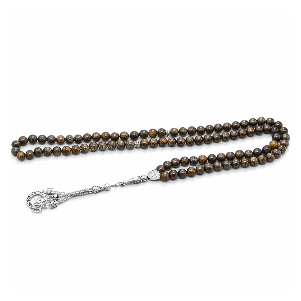 Bronzite Crystal Tasbih (Silver)