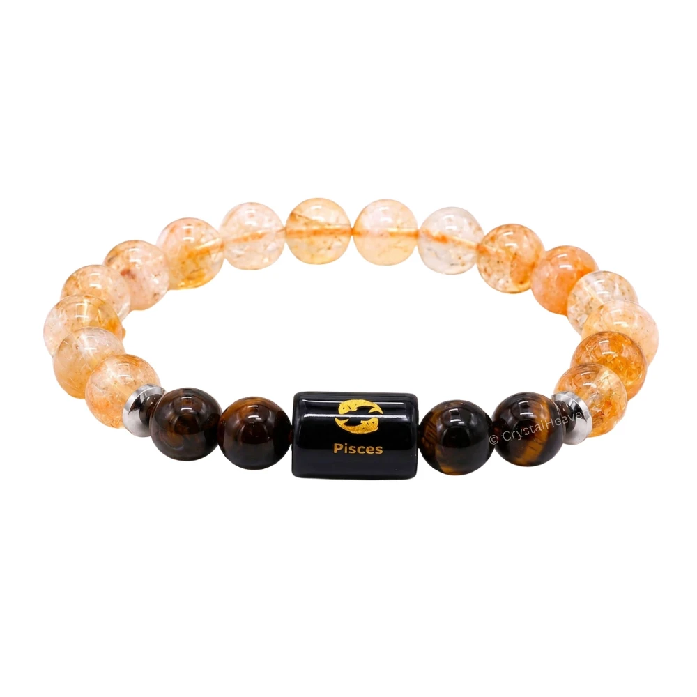 Pisces Bracelet (मीन राशि) - Citrine & Tiger Eye (Only Bracelet)