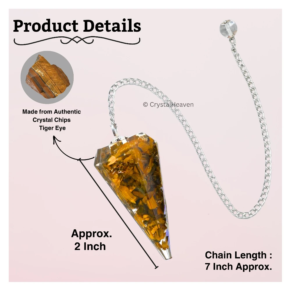 Tiger Eye Crystal Orgone Pendulum