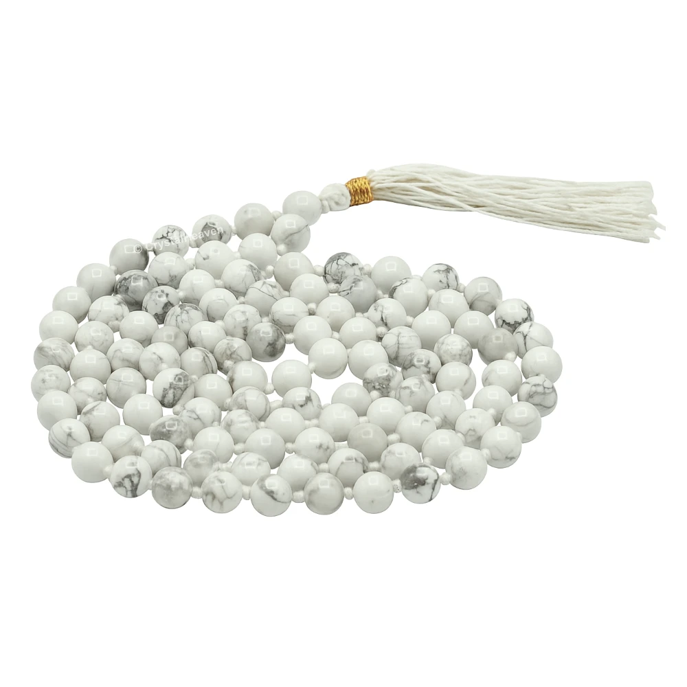 Howlite Japa Mala (Hand Knotted)