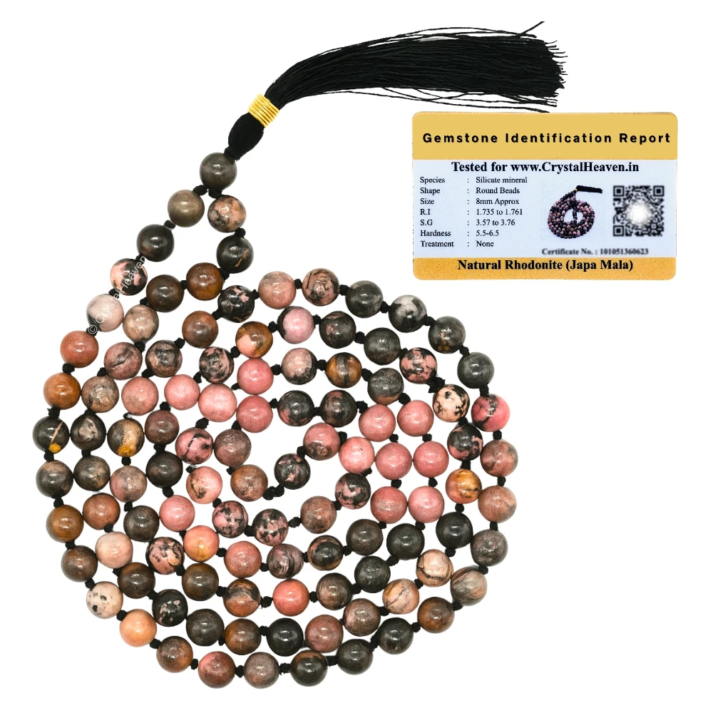 Rhodonite Japa Mala (Hand Knotted)